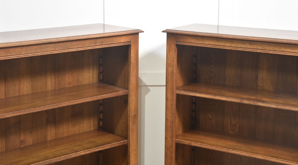 Pair of oak open bookcases View IX