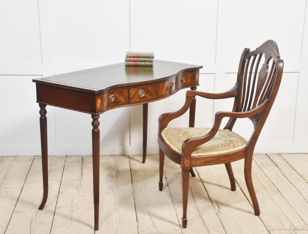 Mahogany inlaid writing table View III