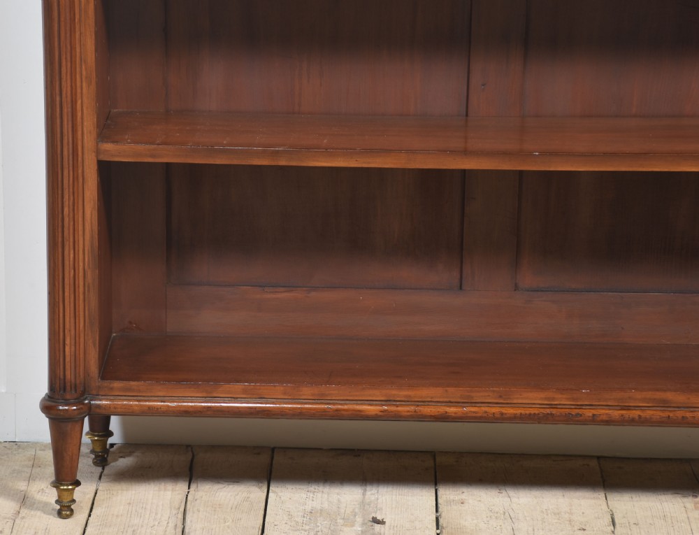Gilt metal mounted walnut open bookcase View VII