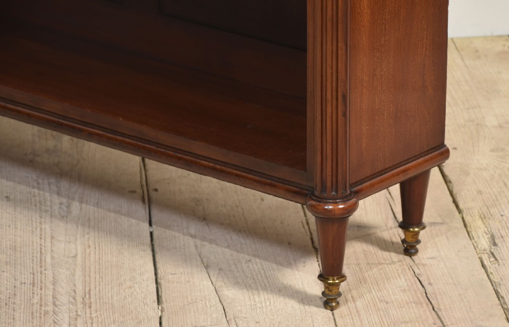 Gilt metal mounted walnut open bookcase View IX