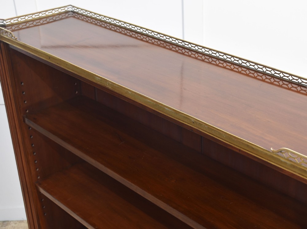 Gilt metal mounted walnut open bookcase View X
