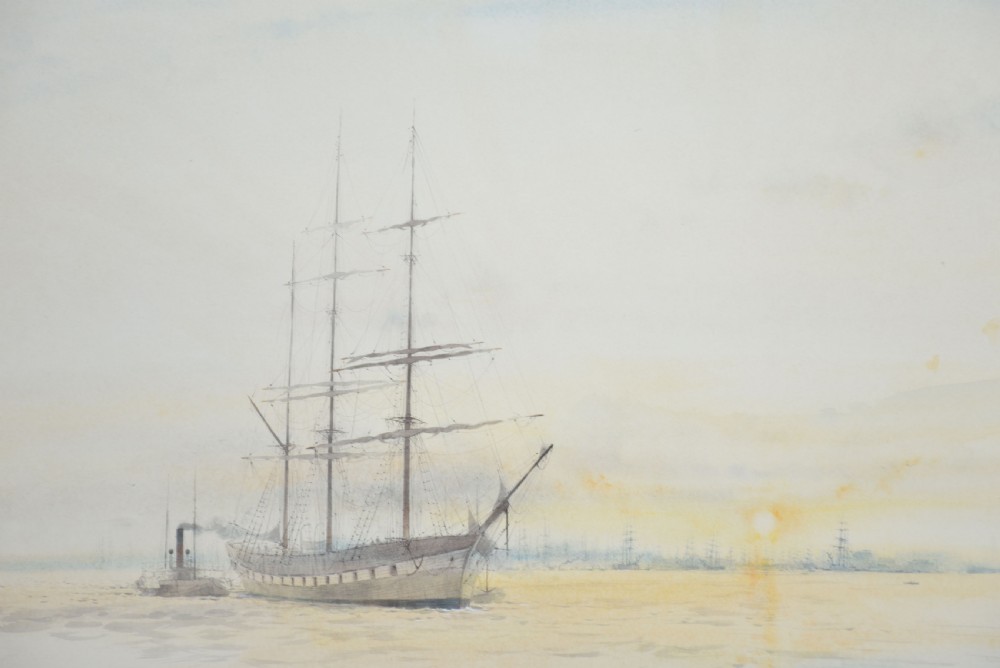 Giltwood framed watercolour View II