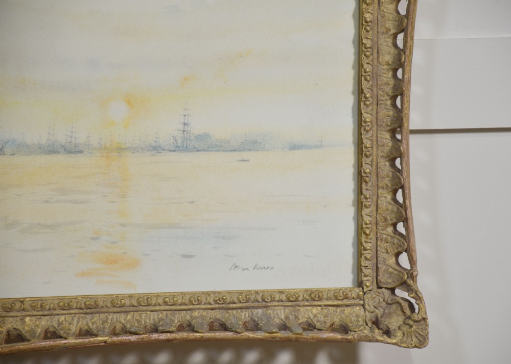 Giltwood framed watercolour View IV