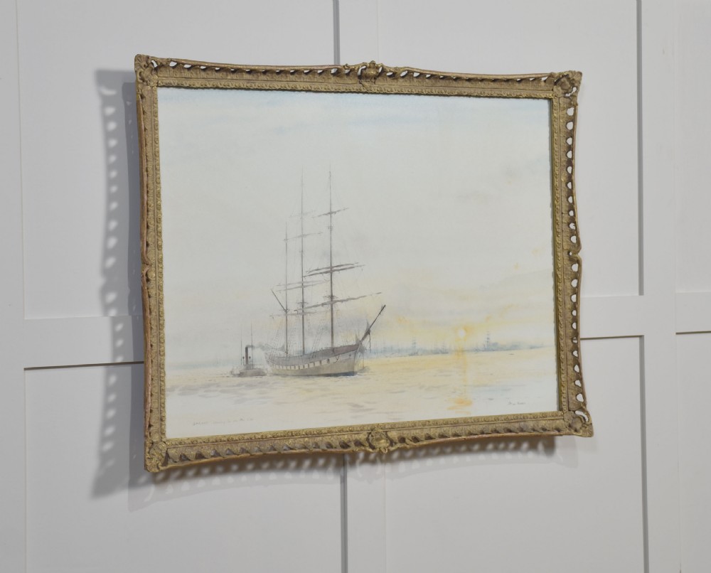Giltwood framed watercolour View VII