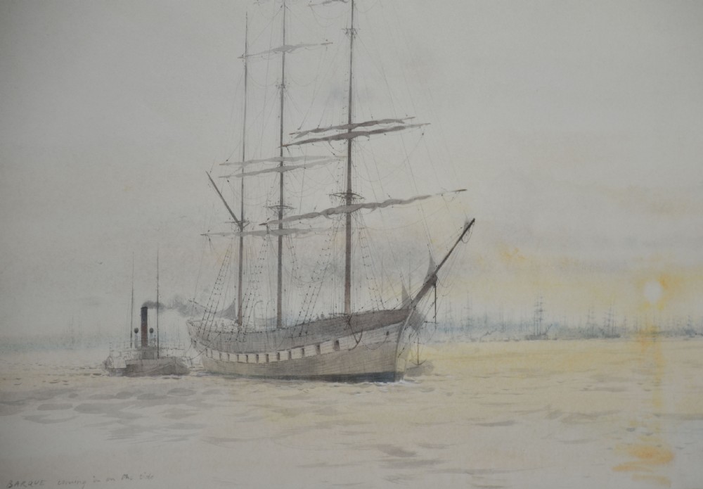 Giltwood framed watercolour View VIII