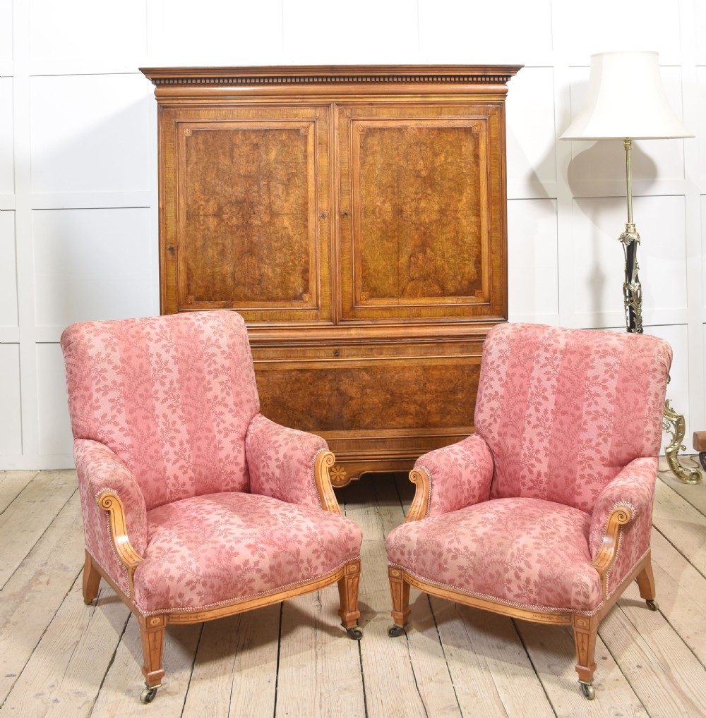 Pair of satinwood Lounge chairs View V