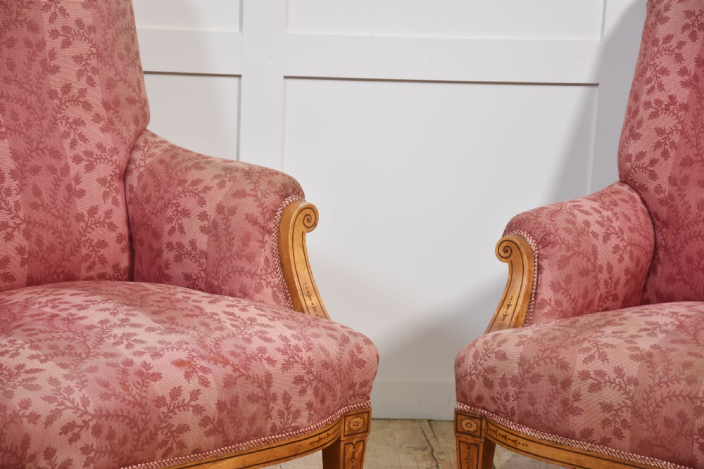 Pair of satinwood Lounge chairs View VIII