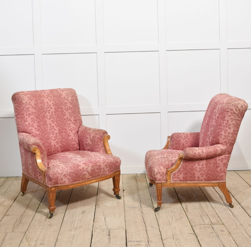Pair of satinwood Lounge chairs View IX