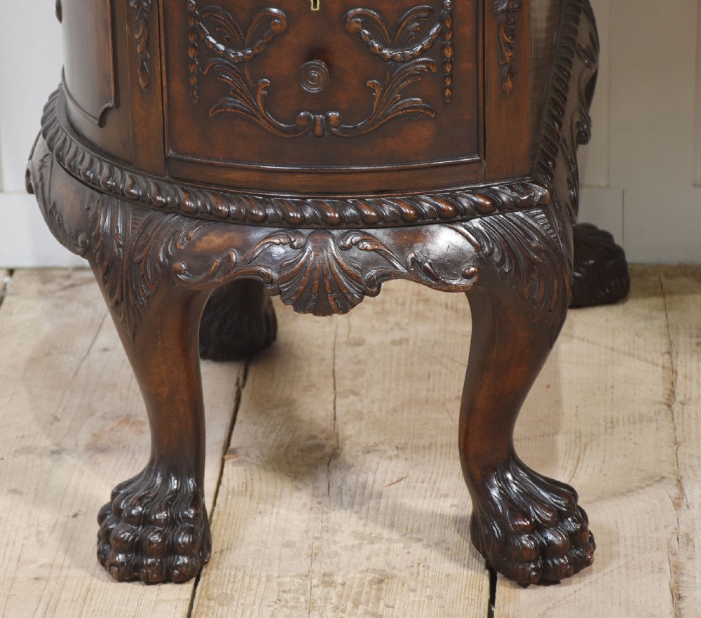 Carved mahogany kidney shaped desk View XI