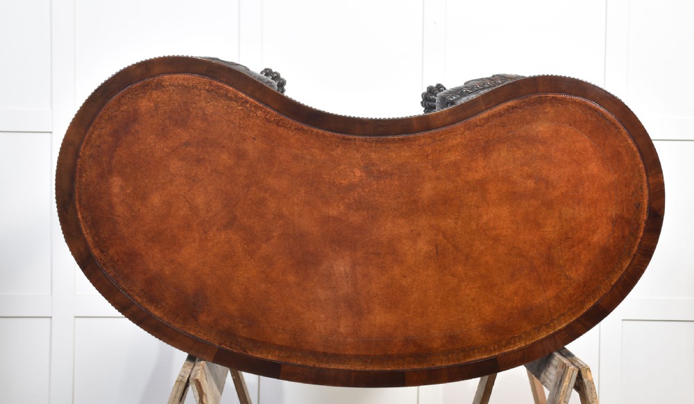Carved mahogany kidney shaped desk View XXII