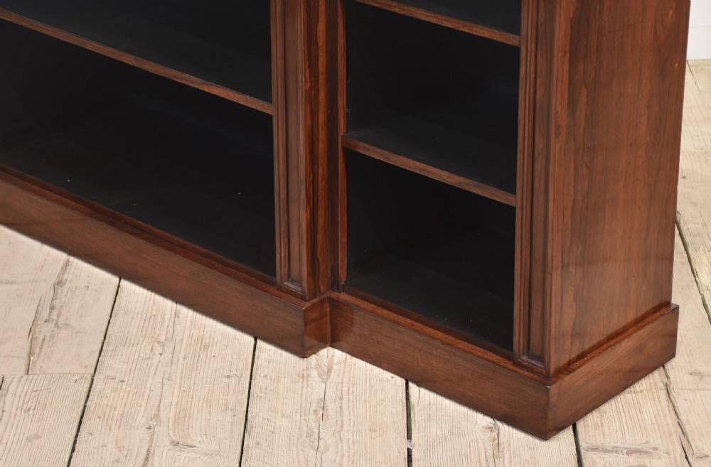 19th Century Rosewood dwarf breakfront open bookcase View XI