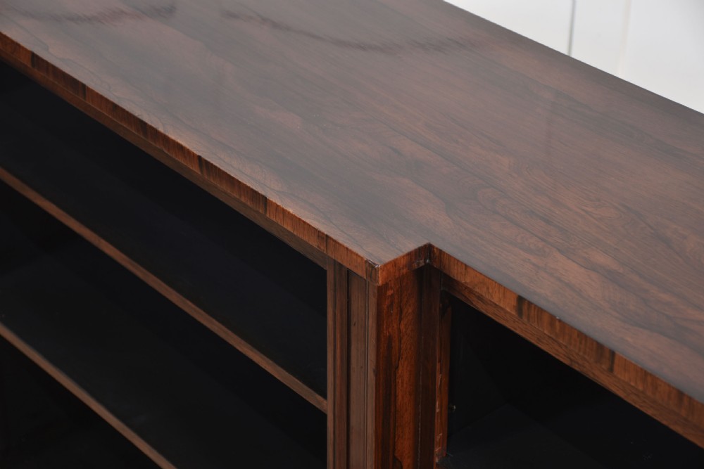 19th Century Rosewood dwarf breakfront open bookcase View XII