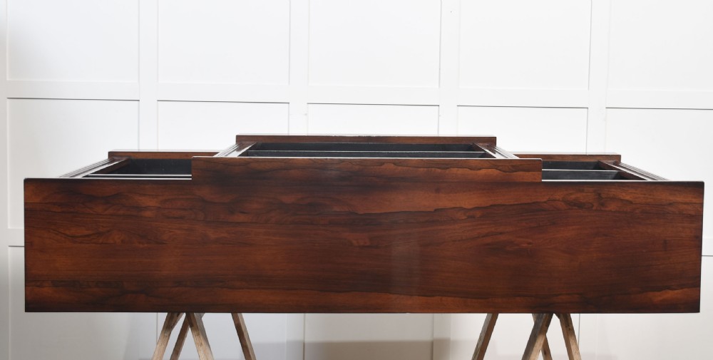 19th Century Rosewood dwarf breakfront open bookcase View XIII