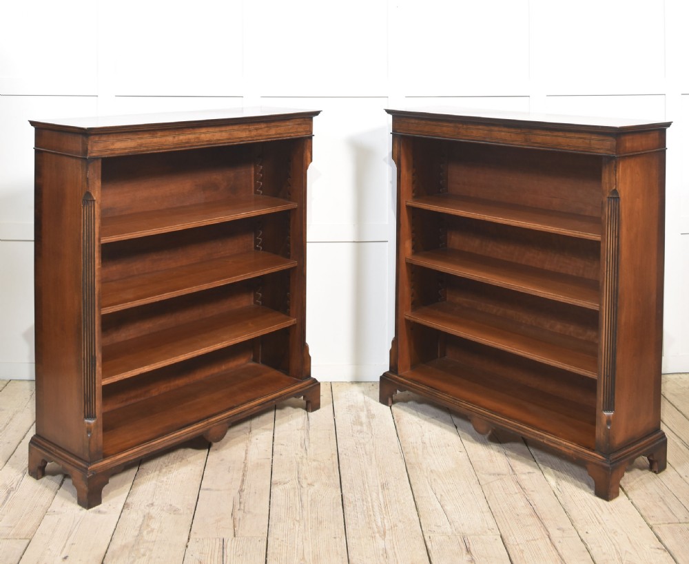 Pair of walnut inlaid bookcase View VI