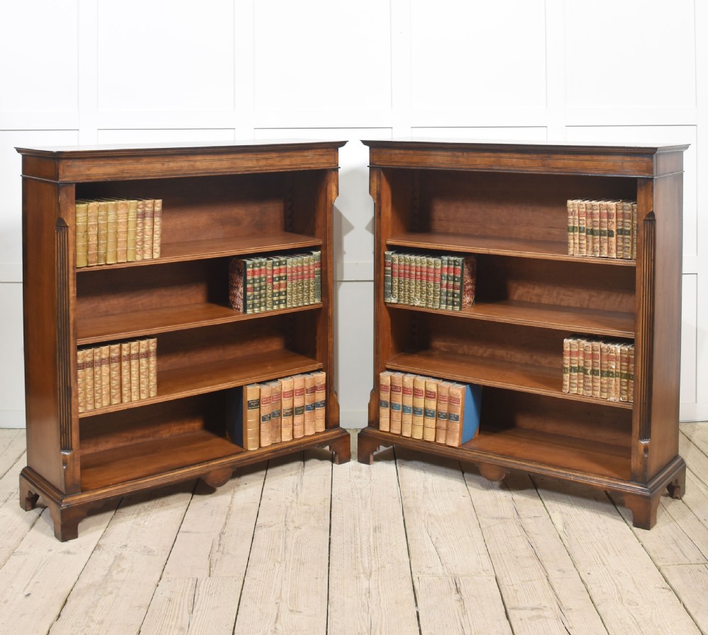 Pair of walnut inlaid bookcase View VII