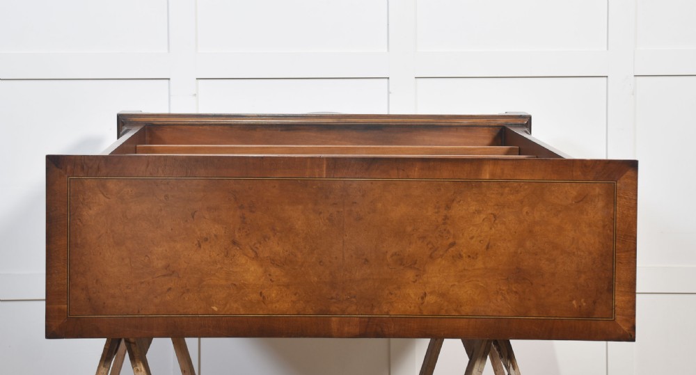 Pair of walnut inlaid bookcase View XIII