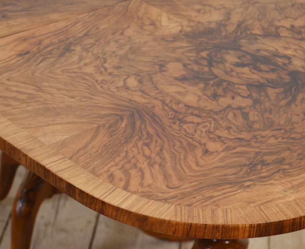 Regency style walnut twin pillar dining table View III