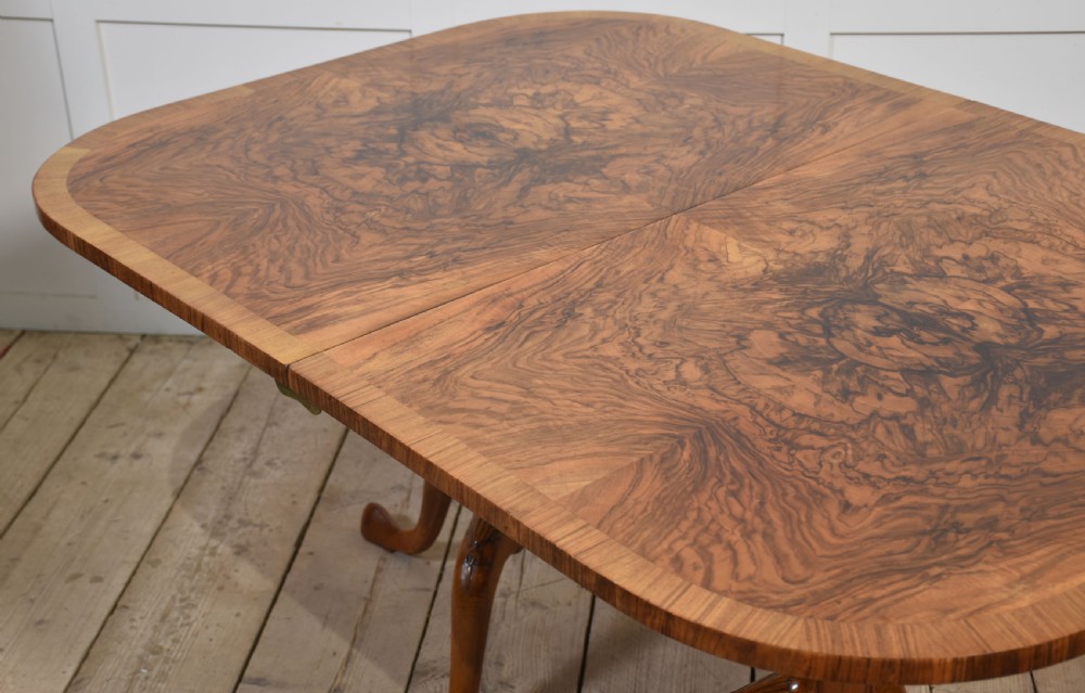 Regency style walnut twin pillar dining table View IV