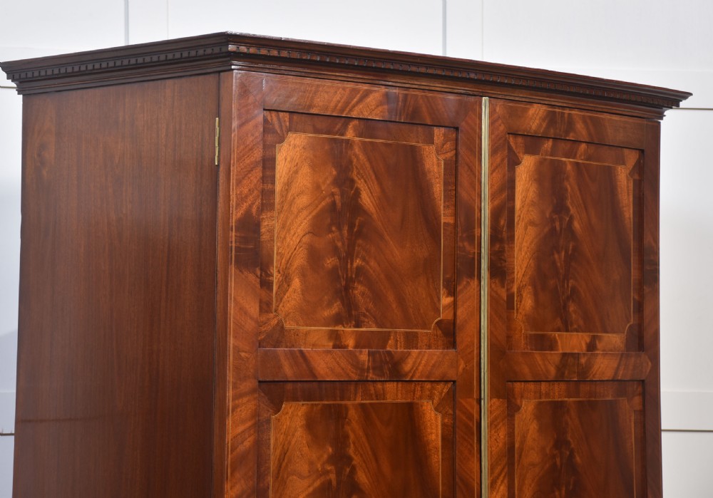 Mahogany bow fronted two door wardrobe View IX