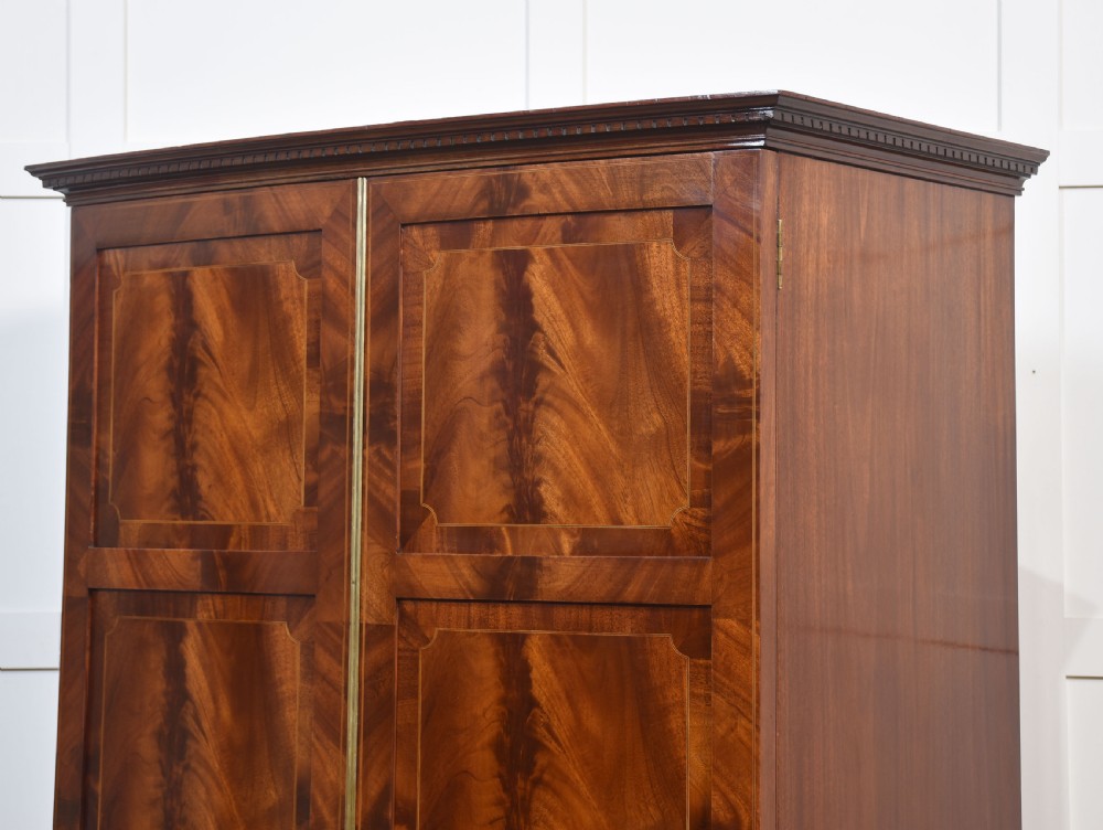 Mahogany bow fronted two door wardrobe View XIII