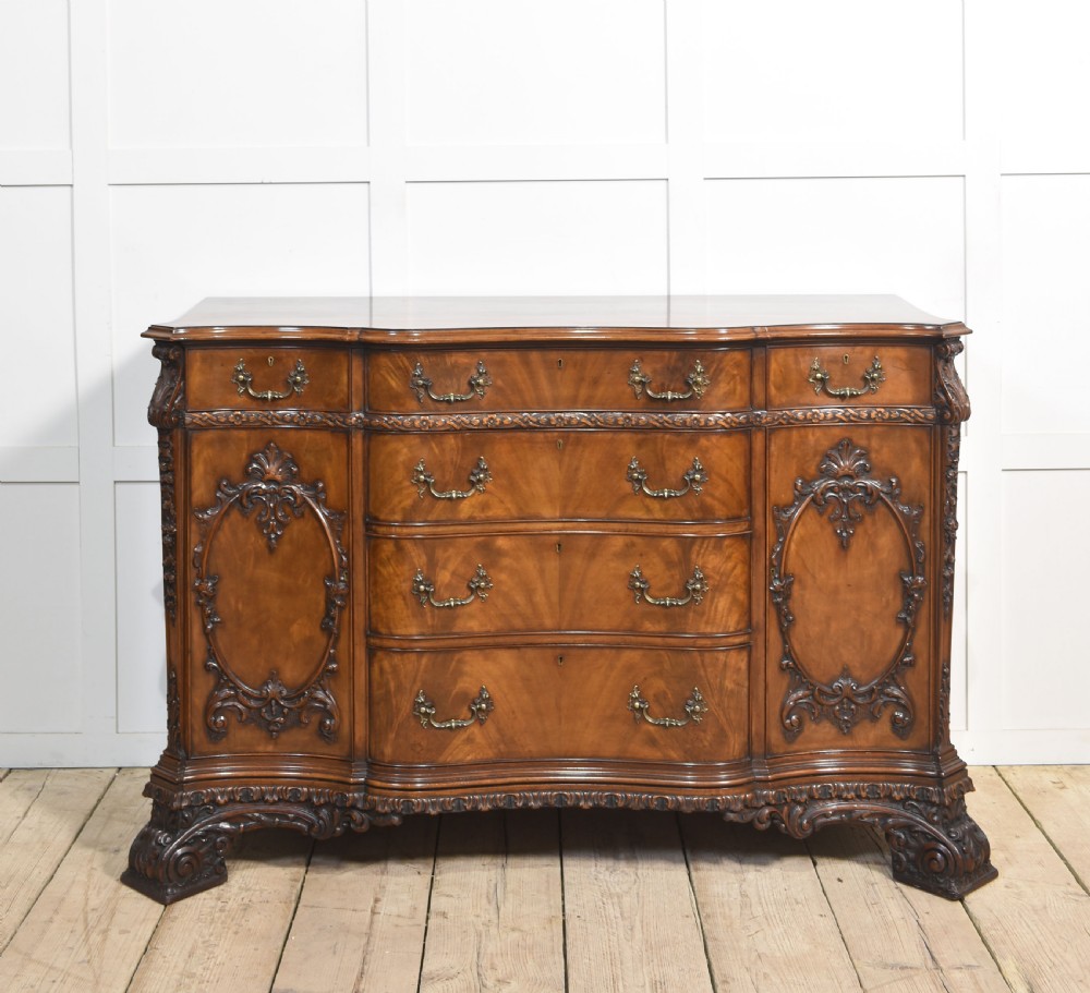 Chippendale Revival carved mahogany sideboard