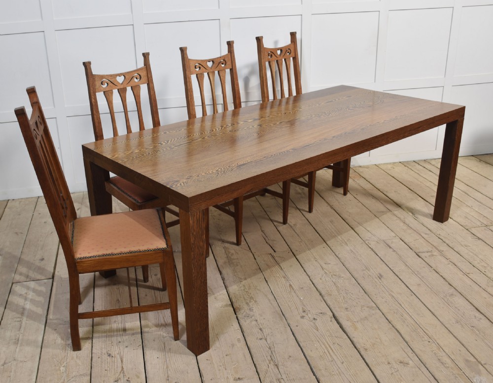 Rectangular oak dining table View II