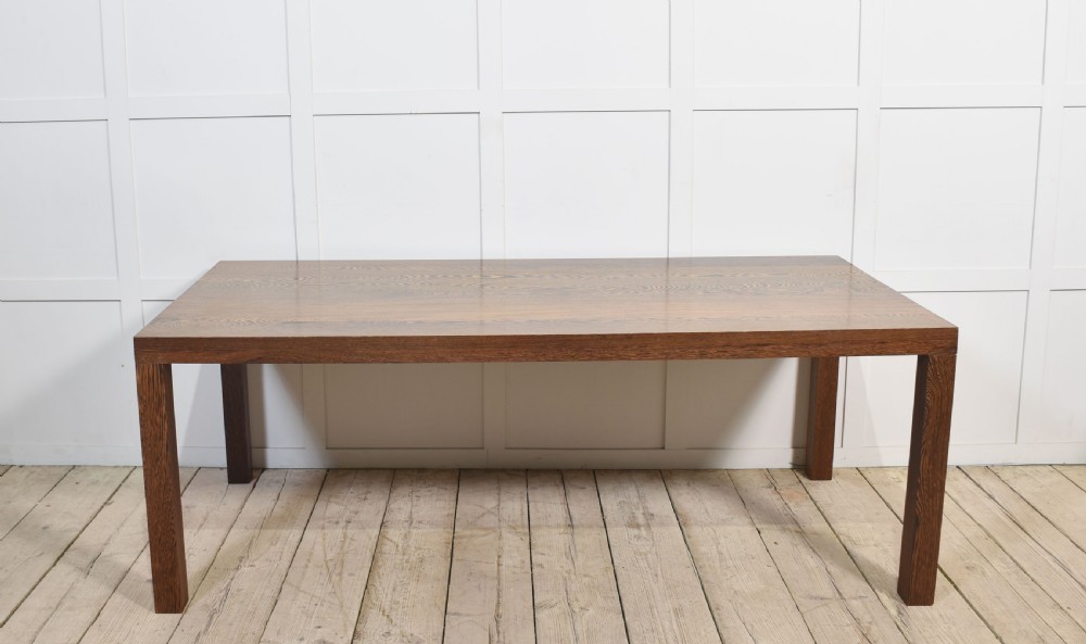 Rectangular oak dining table View V