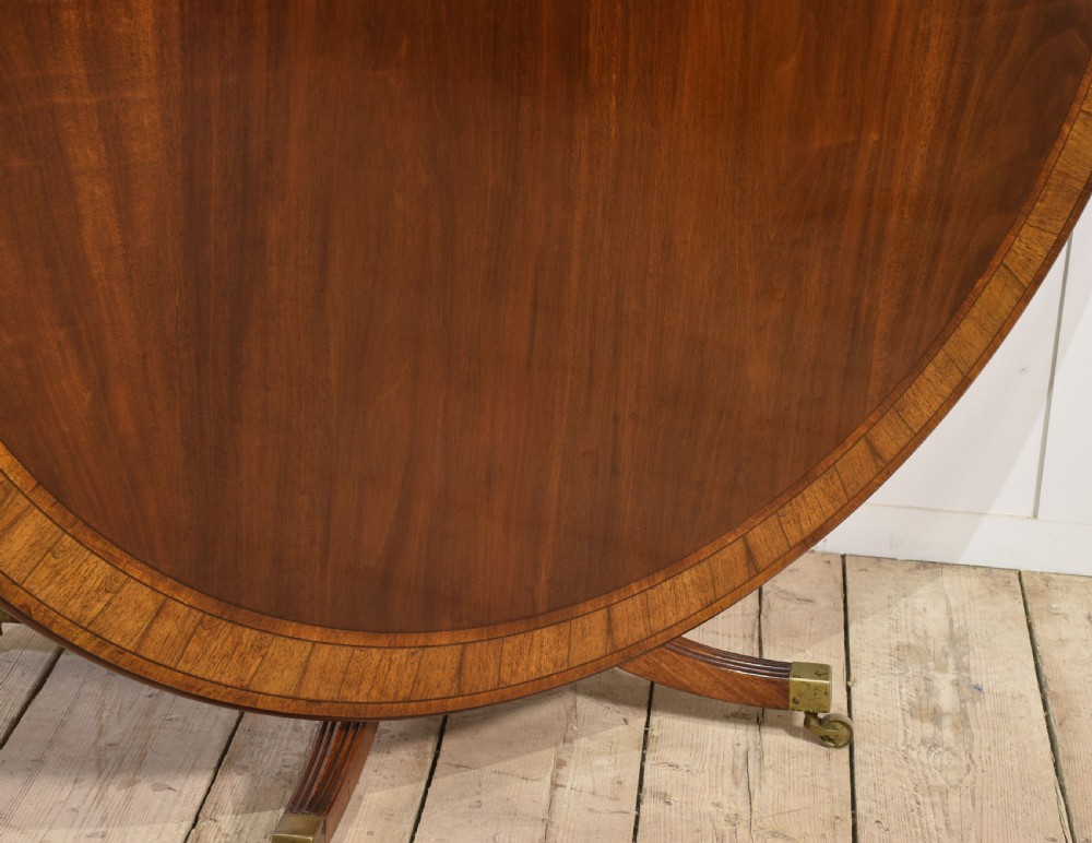 Mahogany cross banded circular dining table View VI