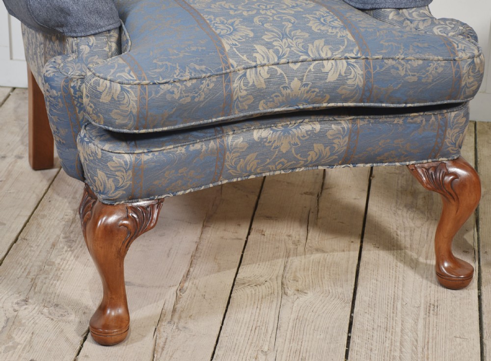 Pair of Georgian style wingback armchairs View II