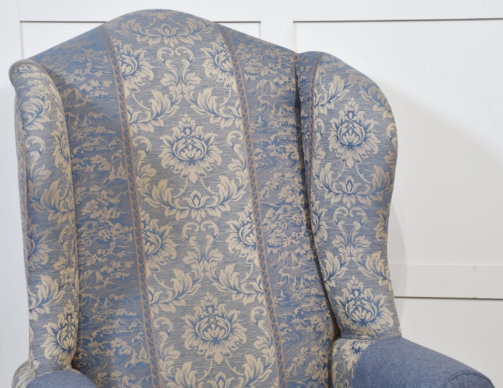 Pair of Georgian style wingback armchairs View III