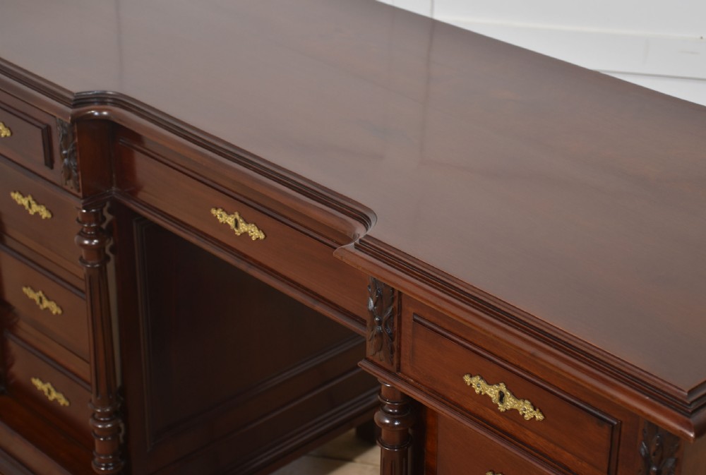 Carved mahogany desk View VI