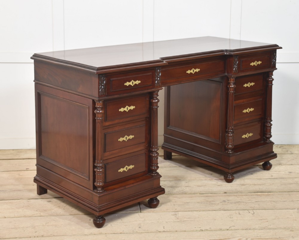 Carved mahogany desk View VII