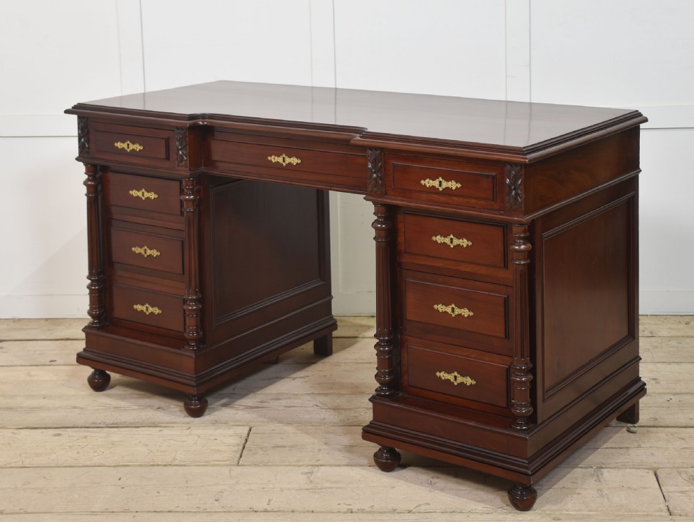 Carved mahogany desk View IX