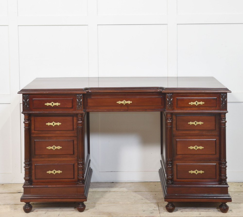 Carved mahogany desk View XII