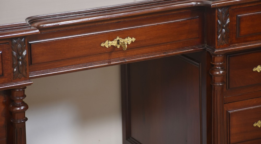 Carved mahogany desk View XIII