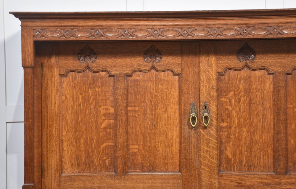 Arts & Crafts oak cupboard View II