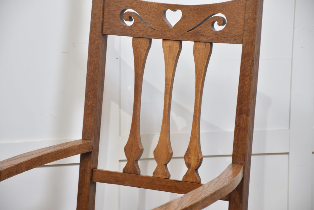 Set of eight oak Arts and Crafts dining chairs View III