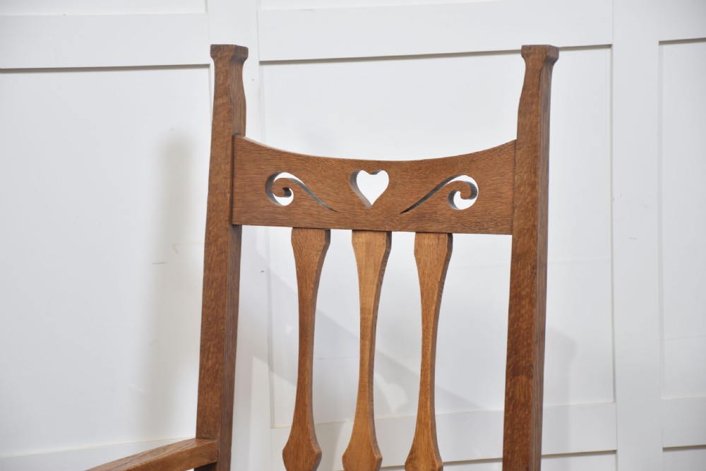 Set of eight oak Arts and Crafts dining chairs View V