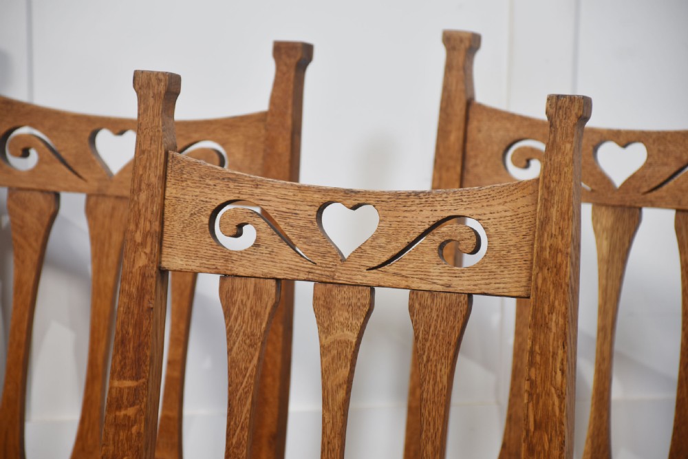 Set of eight oak Arts and Crafts dining chairs View IX