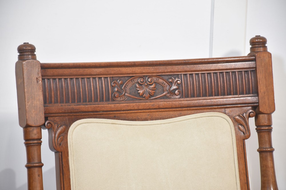 Pair of walnut upholstered library armchairs View III