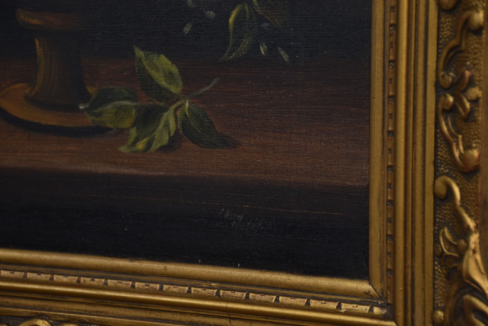 Oil on canvas still life of flowers View VII