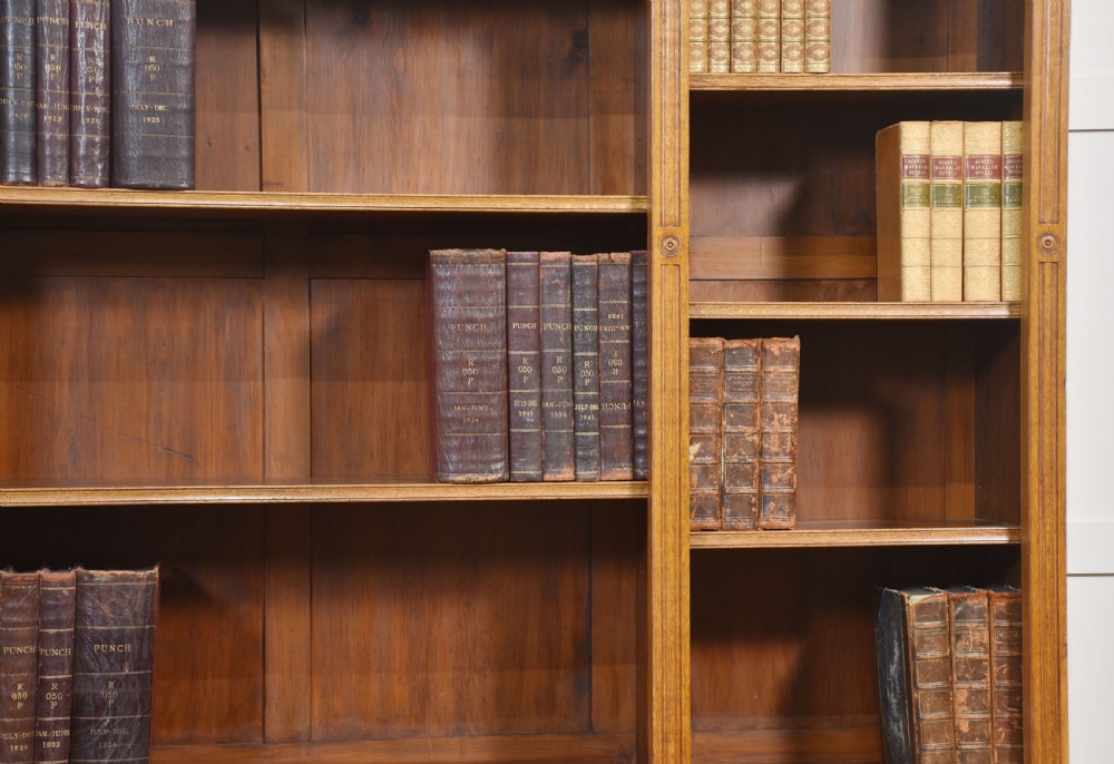 Large carved oak bookcase View III
