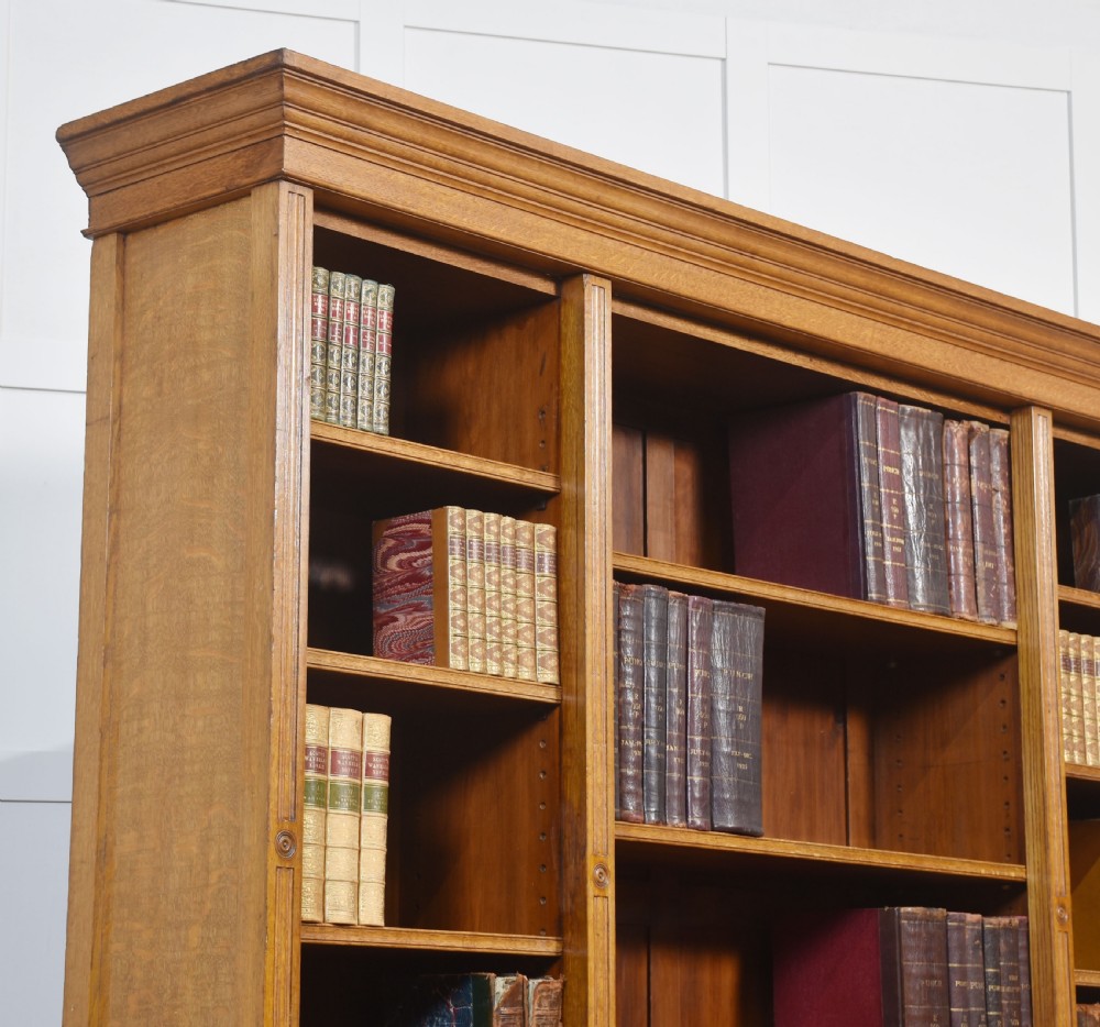 Large carved oak bookcase View VI