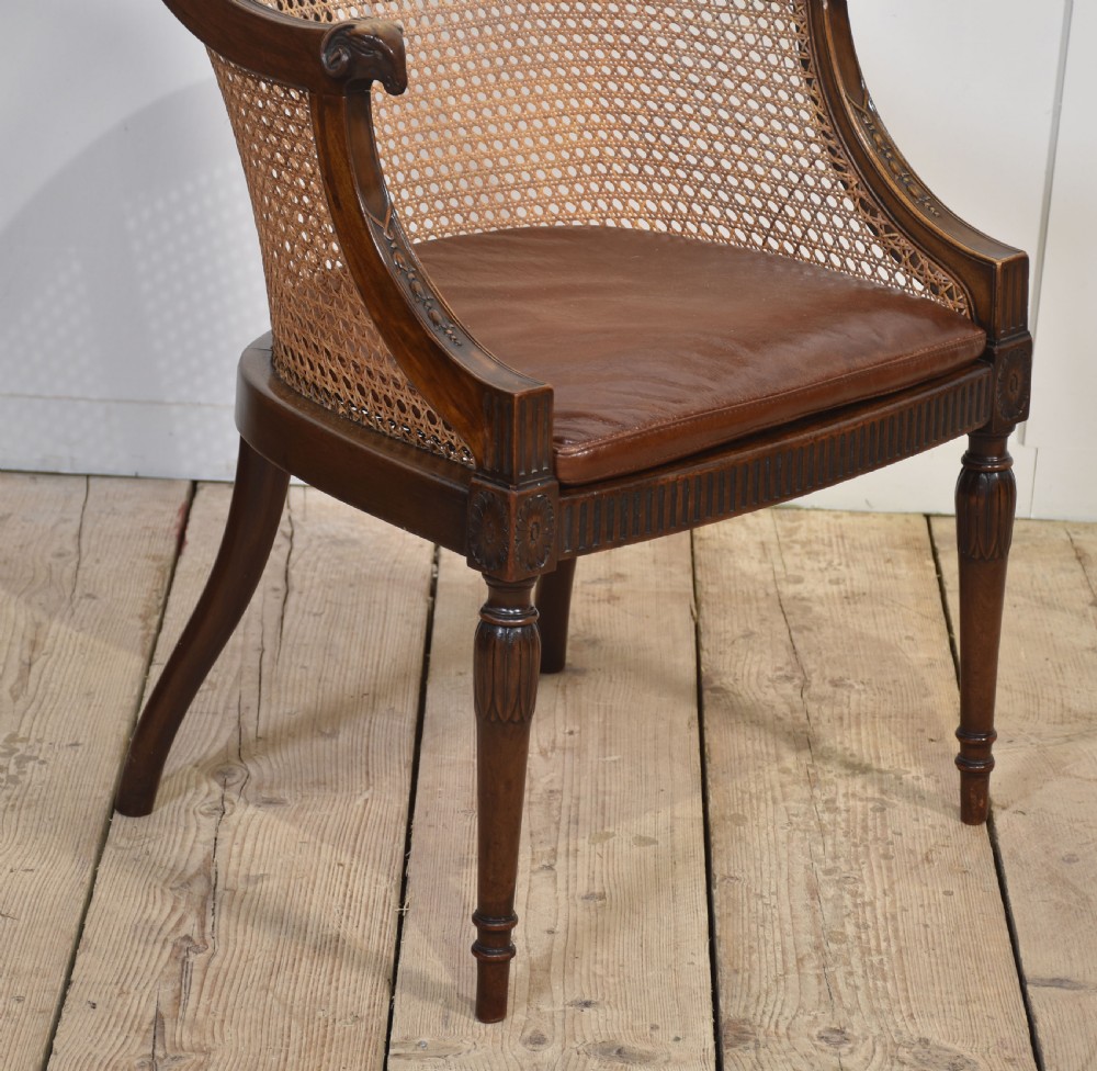 Mahogany framed bergere tub armchair View VI