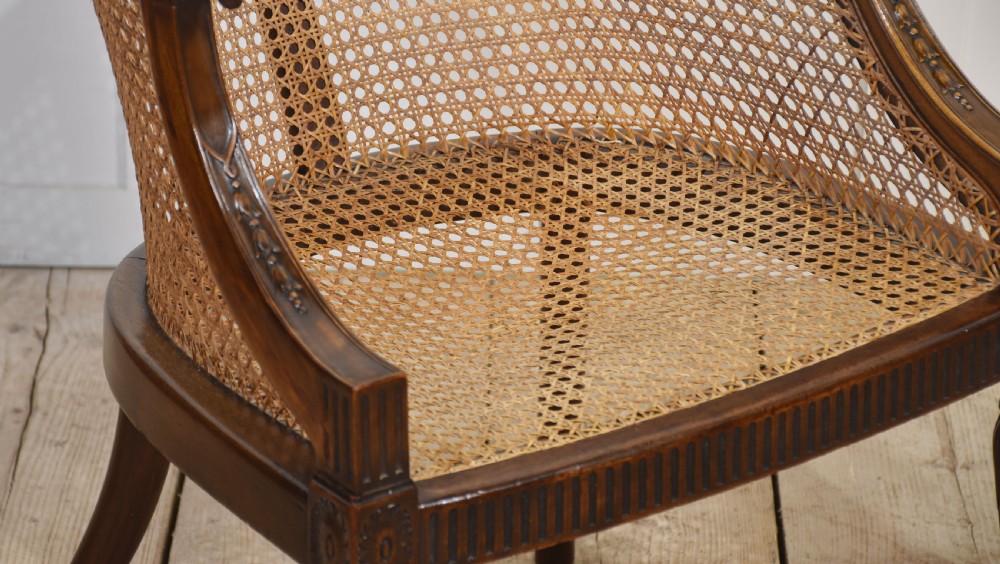 Mahogany framed bergere tub armchair View IX
