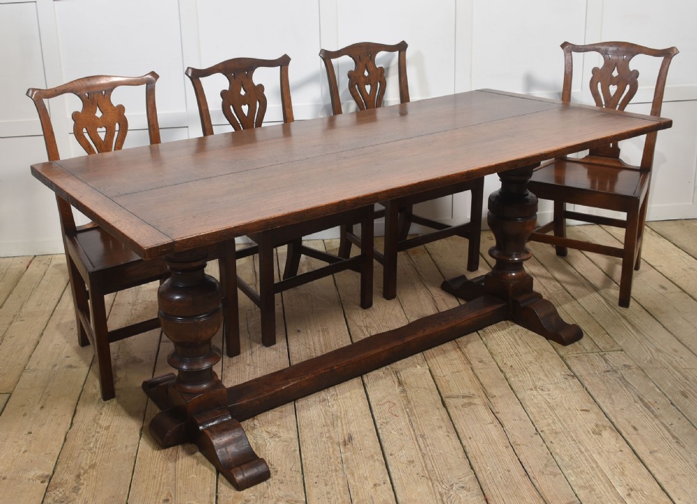 Oak refectory table View VII