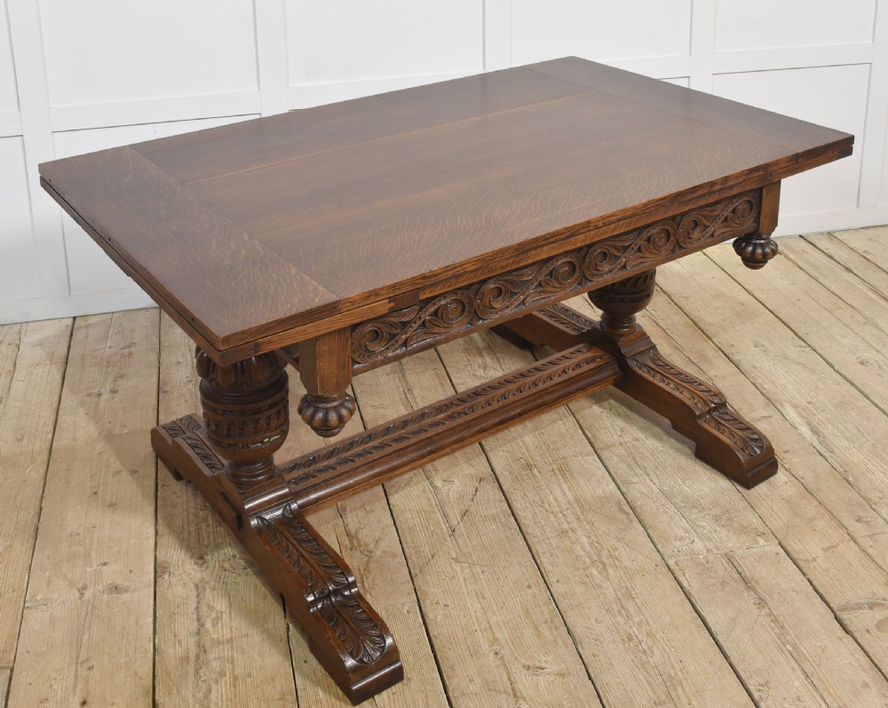 Oak draw-leaf refectory table