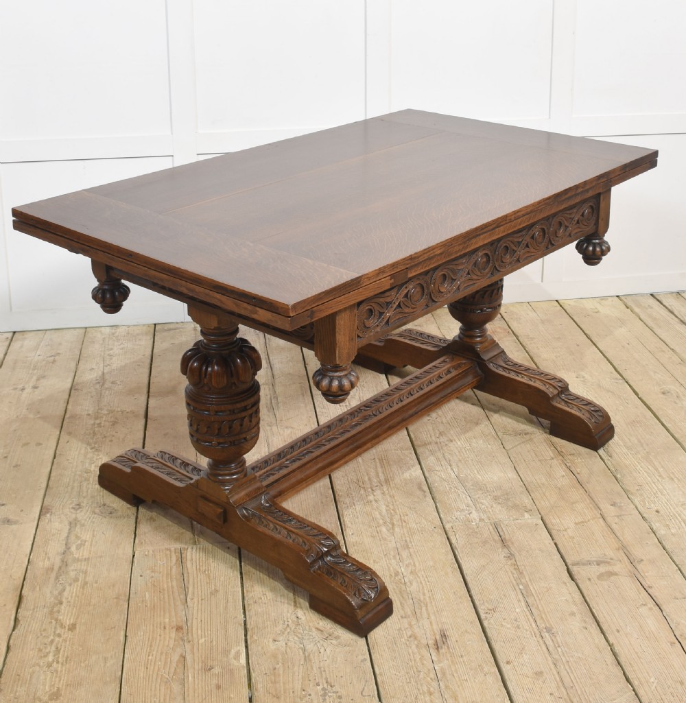 Oak draw-leaf refectory table View III