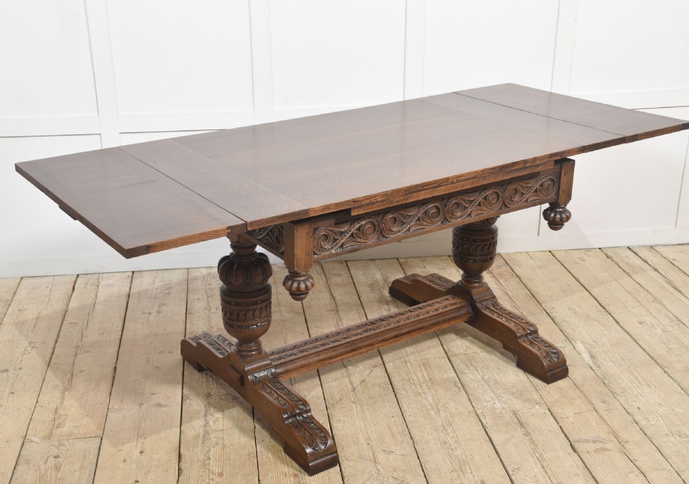 Oak draw-leaf refectory table View VI