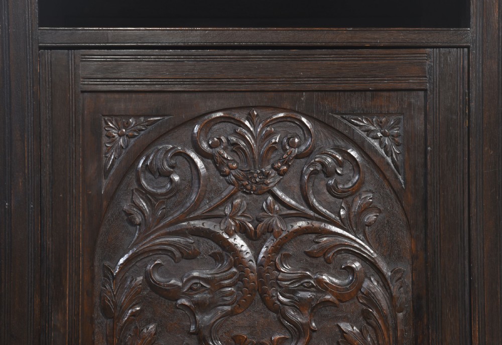 Carved oak hall robe View III